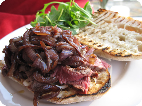 Steak Sandwich with Red Onion Marmalade